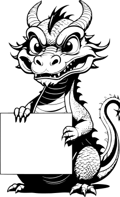 chinese-cartoon-dragon-holding-blank-sign