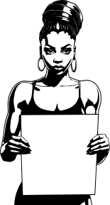 african-woman-holding-blank-sign