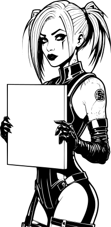 cybergoth-woman-holding-blank-sign-2