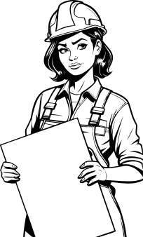 female-construction-worker-holding-blank-sign