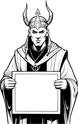 satanic-priest-holding-blank-sign