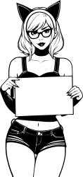 woman-in-cat-ears-and-glasses-holding-a-blank-sign