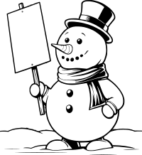 snowman-holding-a-blank-sign