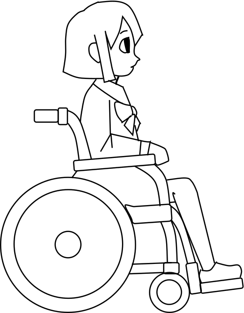 girl in wheelchair lineart