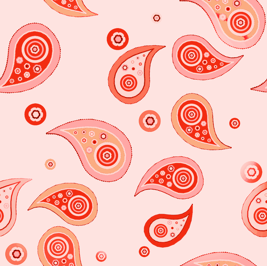 paisley pattern red