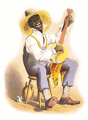 Stereotyping  plantation banjo player