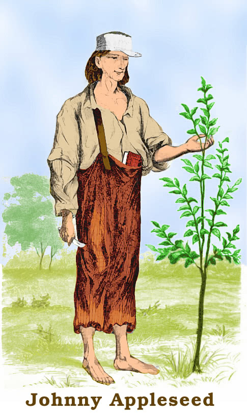 Johnny Appleseed standing