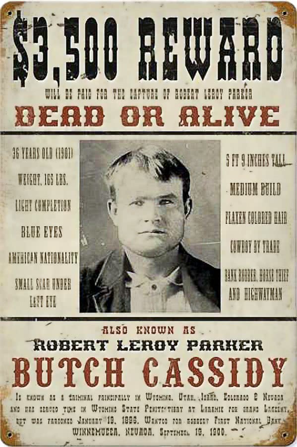 Butch Cassidy wanted poster