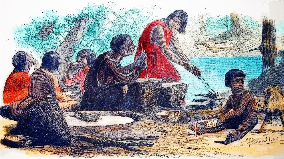 Yosemite Indians Making Chemuck 1872