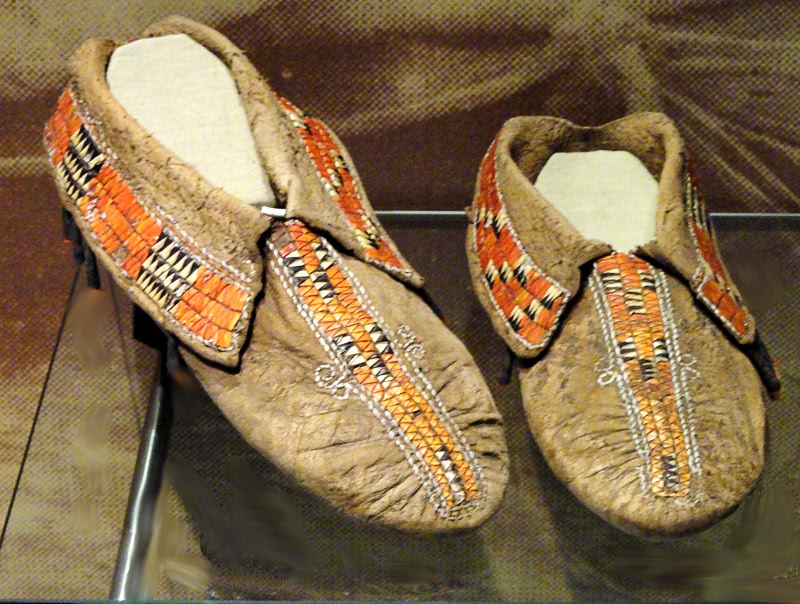 Moccasins with porcupine bristles