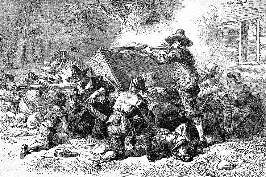 Virginians defending from indians