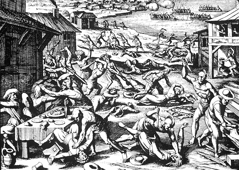 massacre jamestown 1622 BW