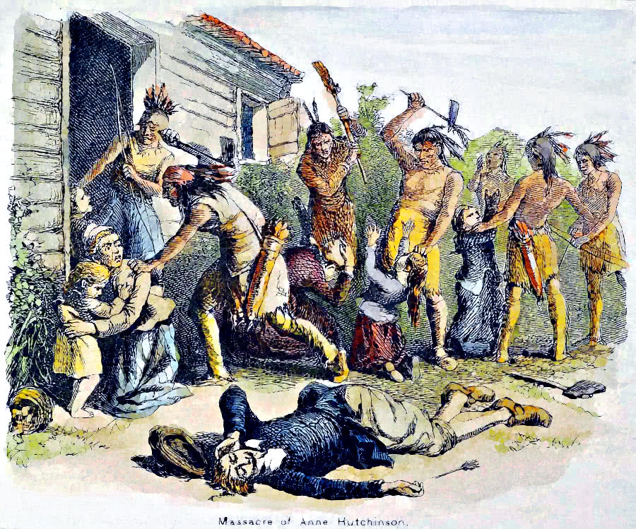 massacre of Anne Hutchinson 1643