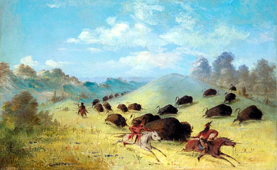 Comanche Indians Chasing Buffalo