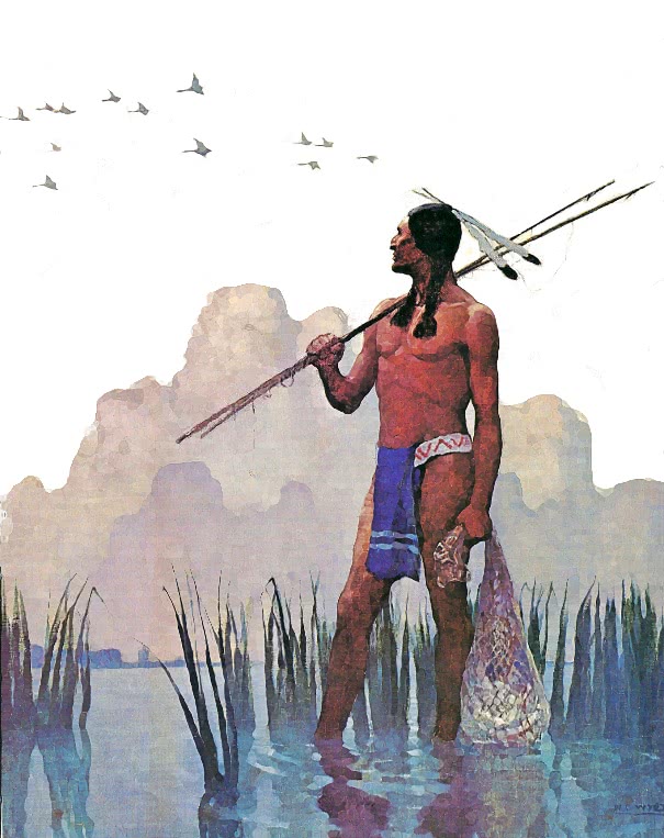 Indian spear fishing