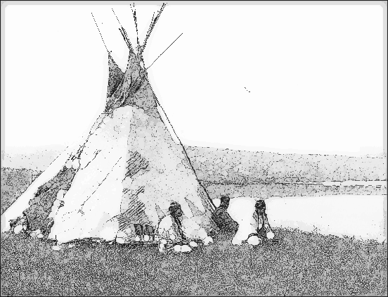 Camp by a Prairie Lake  Piegan