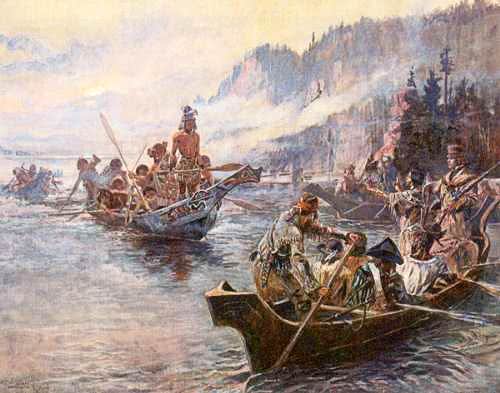 Chinook Indians meet Lewis and Clark 1805