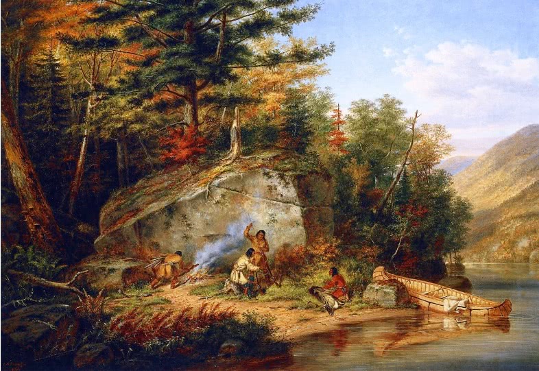 Chippewa indians at lake Huron