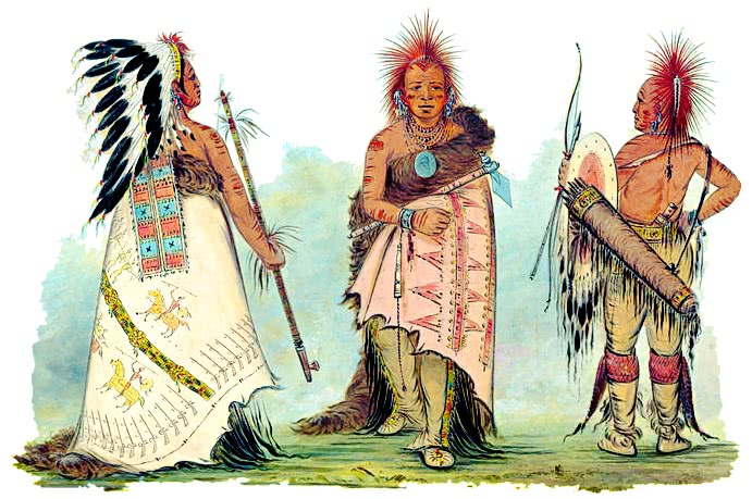 Pawnee Chief with Warriors