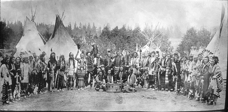 Salish men Flathead reservation 1903