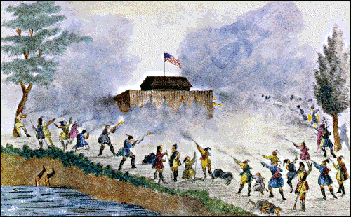 attack of Seminoles on blockhouse 1835