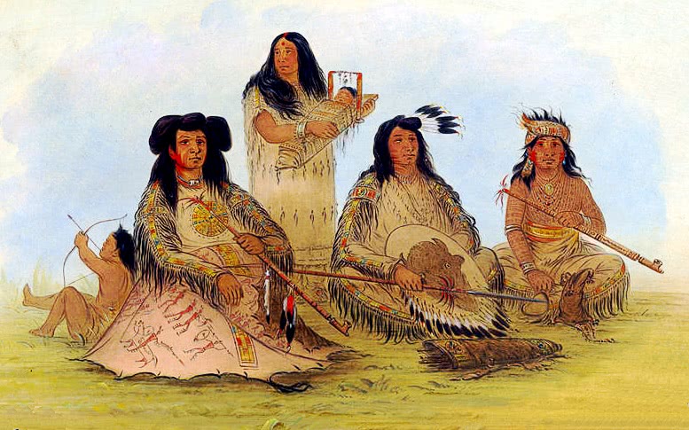 Sioux Chief with Several Indians