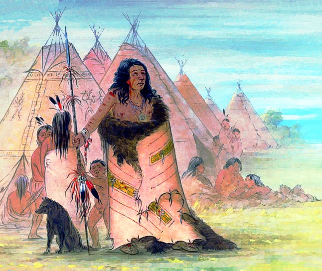 Puncah Chief Surrounded by His Family