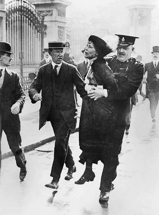 Emmeline Pankhurst being arrested