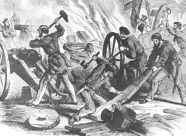destruction guns at confederate arsenal