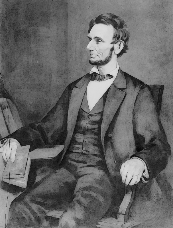 Lincoln in char BW