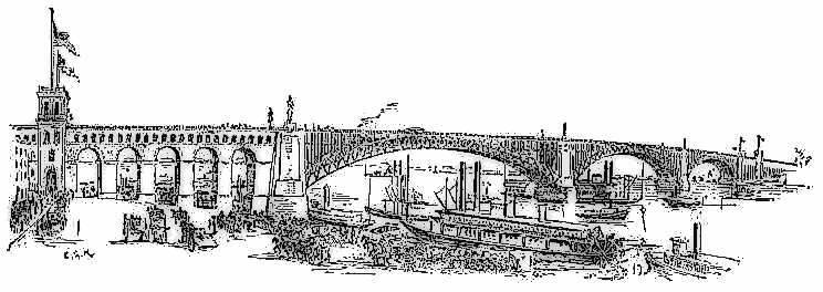 steel railroad bridge over Misissippi river 1874
