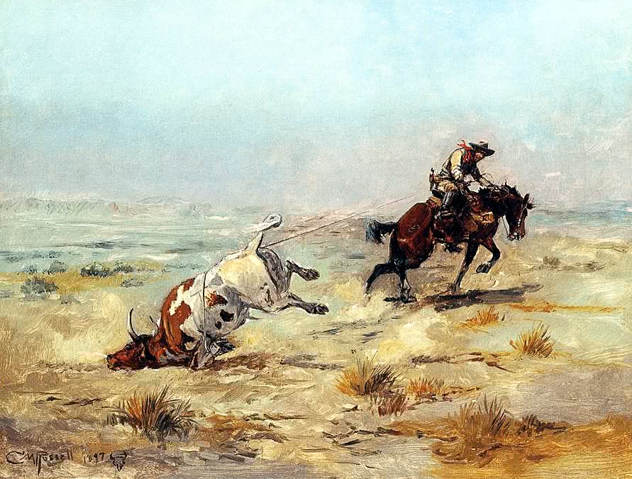 Lassoing A Steer 1897