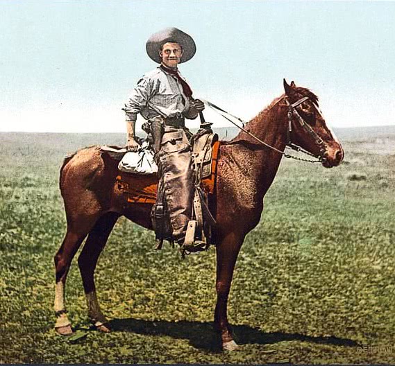 cowboy photo colorized
