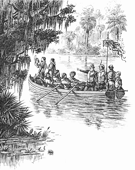 Ponce De Leon and his men in Florida