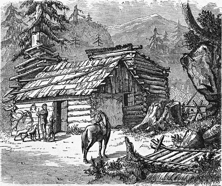 log hut in the west