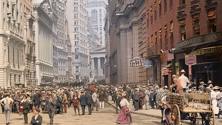 NYC early 1900s colorized