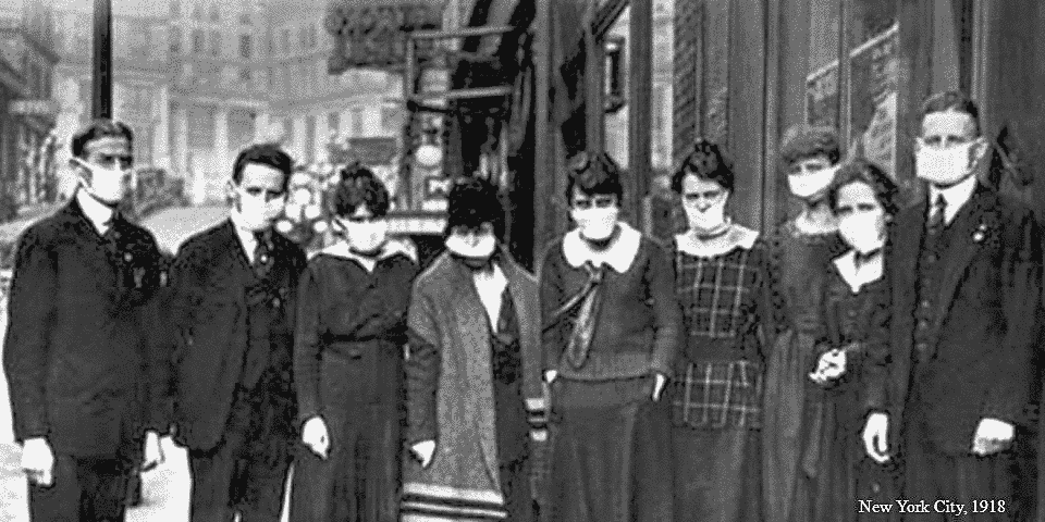 flu masks 1918 prior to vaccine