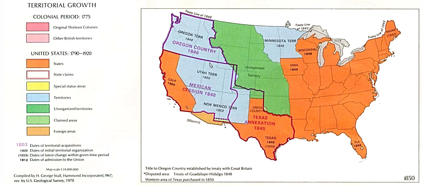 USA Territorial Growth 1850