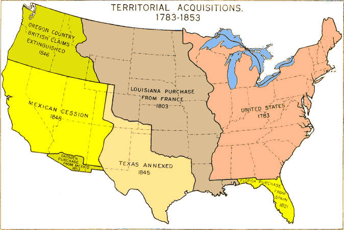 United States territorial acquistions 1800s