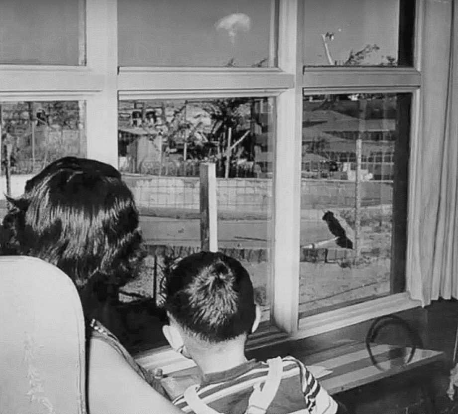 watching cloud of atomic test from Las Vegas 1953