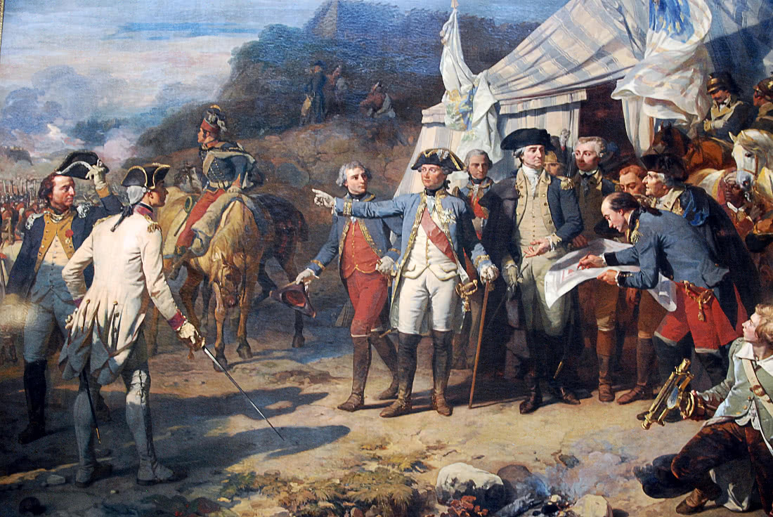 Washington and comte de Rochambeau at Yorktown 1781