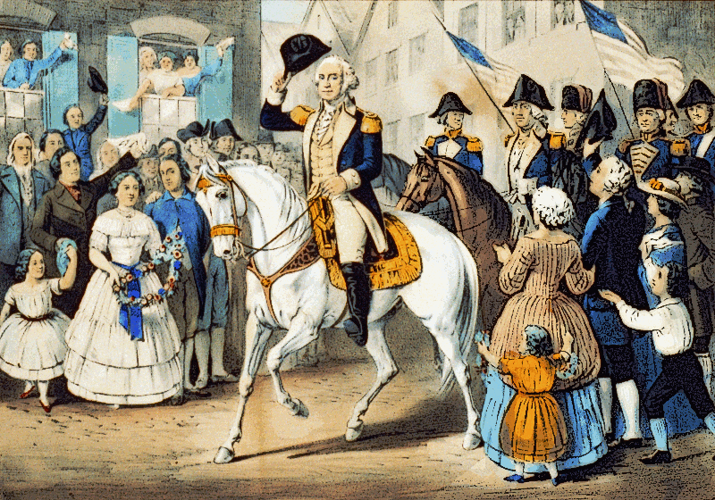 Washington enters NY after evacuation of British