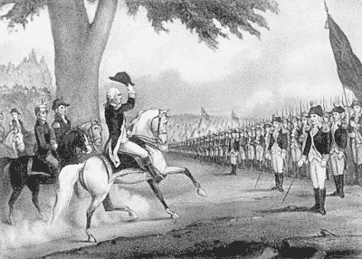 Washington taking control of Continental Army 1775