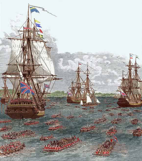 British troops landing battle of Long Island