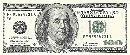 Franklin on 100 bill