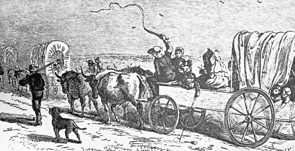 German newcomers wagon train to Texas