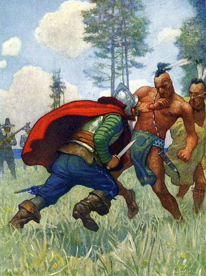 Standish fights the Indians