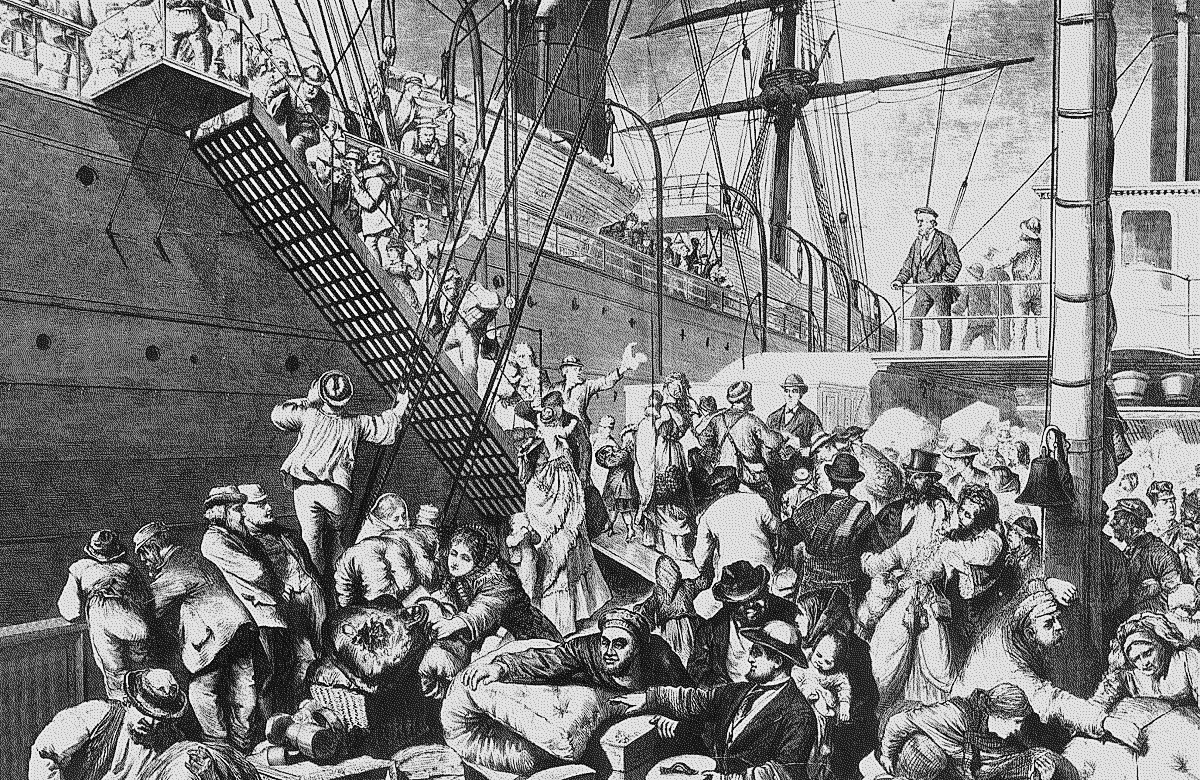 German emigrants arrive in NY 1874