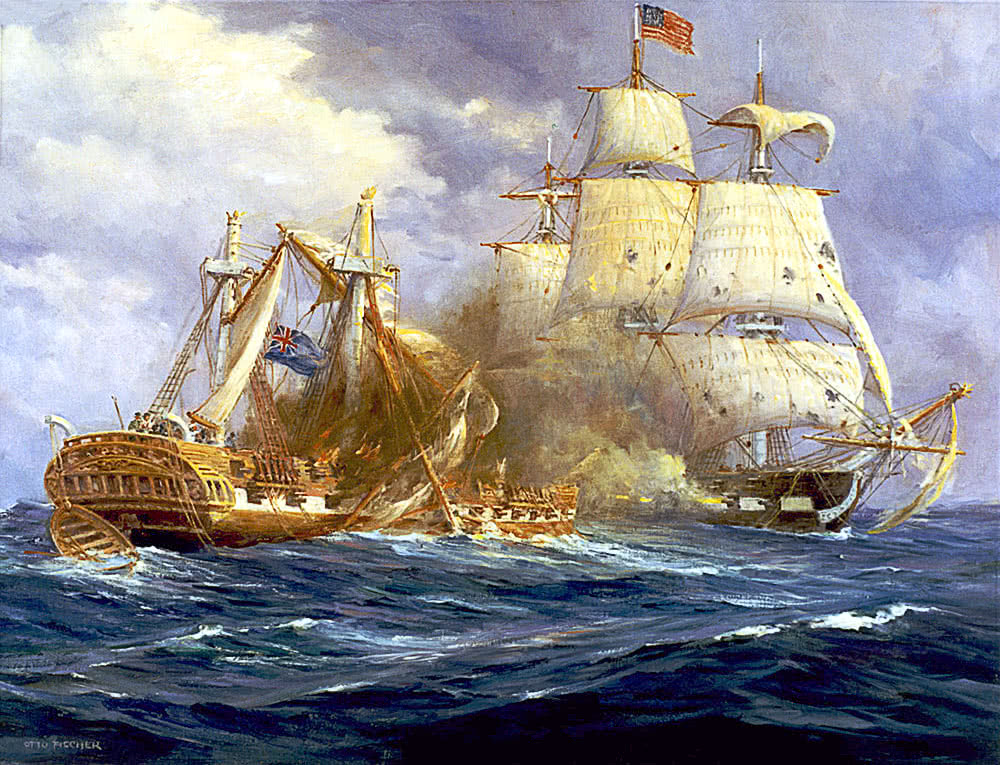 USS Constitution defeats HMS Guerriere