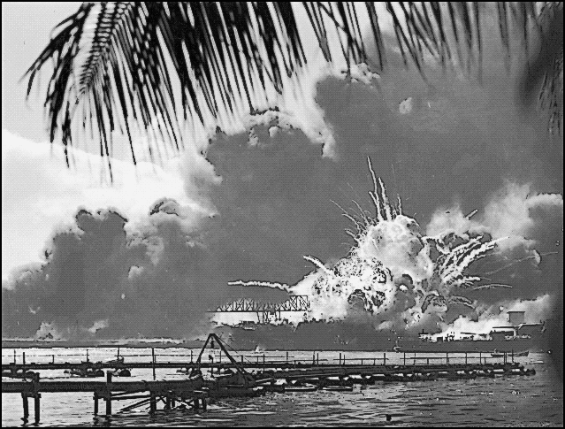 USS SHAW exploding Pearl Harbor 12 07 1941